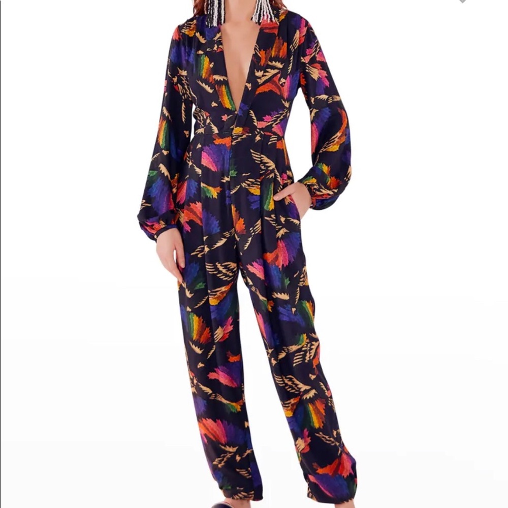 Farm Rio jumpsuit L deep v
